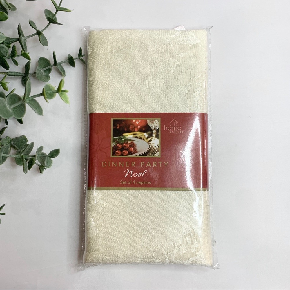 Homewear DINNER PARTY NOEL Set of 4 Napkin Ivory
